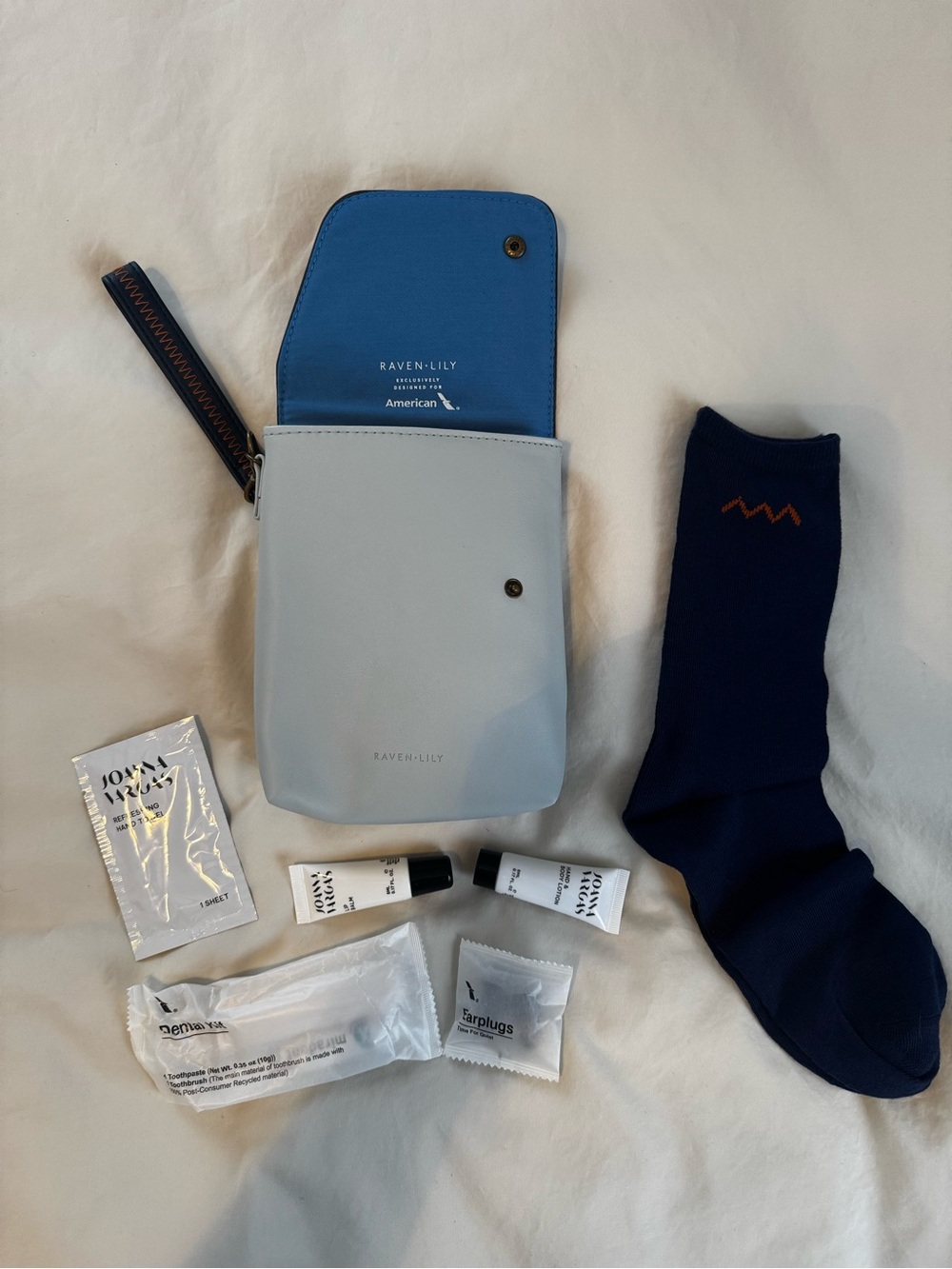 American Airlines X Raven + Lily Business Class Amenity Travel Kit Bag